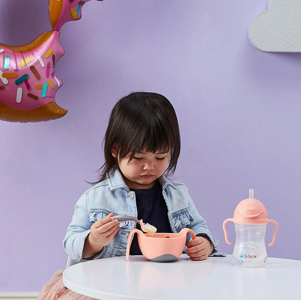 Toddler Fork & Spoon Cutlery Set Tutti Fruiti Light Pink