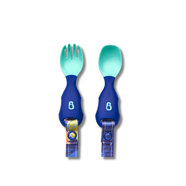 Handi Cutlery- Attachable Weaning Cutlery Set Oceans of Fun Dark Blue