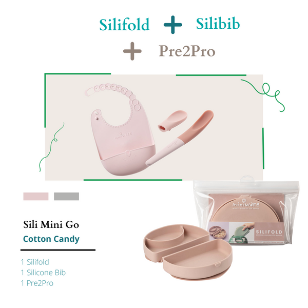 Sili Mini Go Pink, Roll & Lock Silibib + Silifold + Pre2Pro
