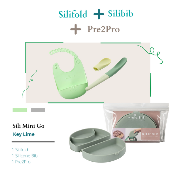 Sili Mini Go Green, Roll & Lock Silibib +  Silifold + Pre2Pro