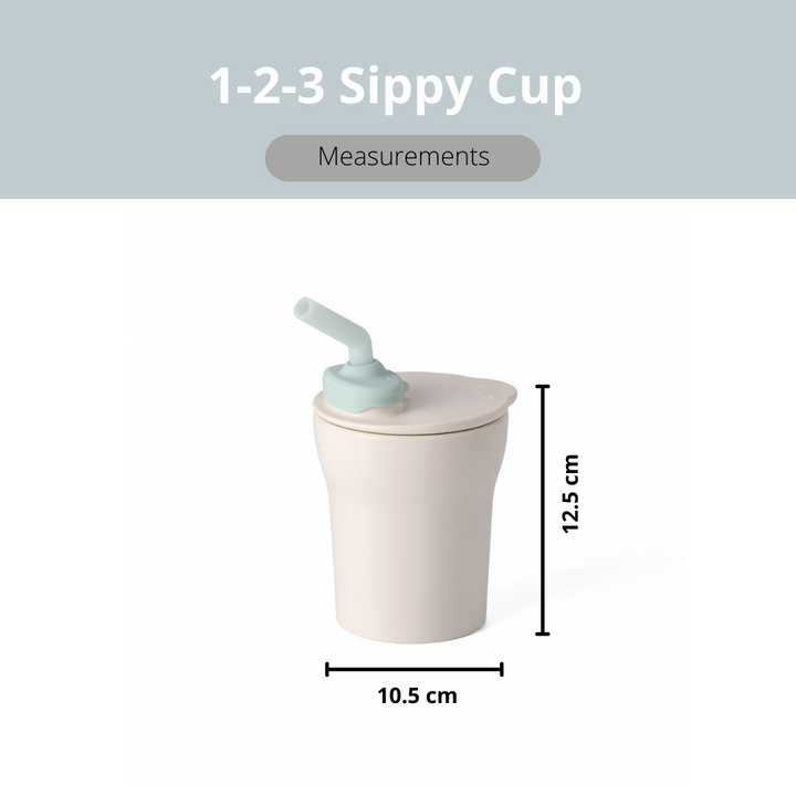 Miniware 1-2-3 Sip! Sippy Cup Vanilla/Aqua - Sohii India