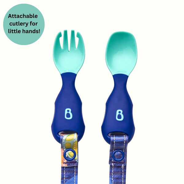 Handi Cutlery- Attachable Weaning Cutlery Set Oceans of Fun Dark Blue