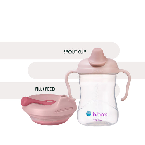 Soft Spout Cup +  Fill & Feed Pouch Pink