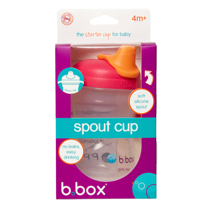 b.box Soft Spout Cup 240ml Raspberry Pink Orange - Sohii India