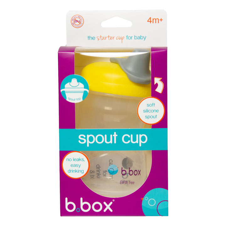 b.box Soft Spout Cup 240ml Lemon Yellow Grey - Sohii India