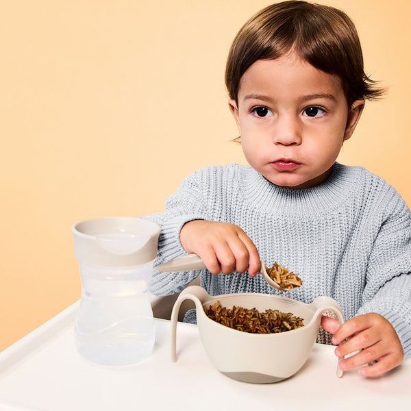 Toddler Fork & Spoon Cutlery Set Latte Brown