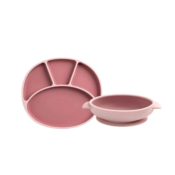 Silicone Plate + Bowl Blush