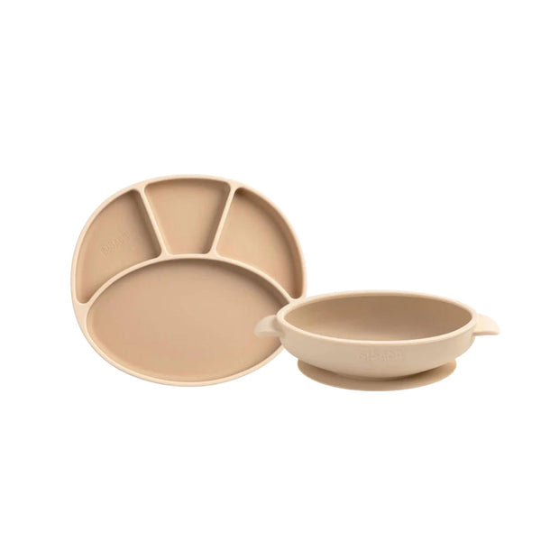 Silicone Plate + Bowl Fawn