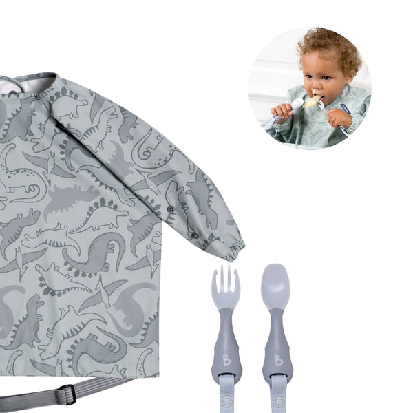 Coverall Weaning  Dino Roar Bib + Handi Cutlery Mist