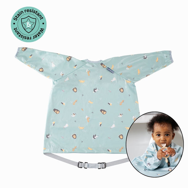 Long Sleeve Coverall Weaning Bib Arctic Amigos Blue