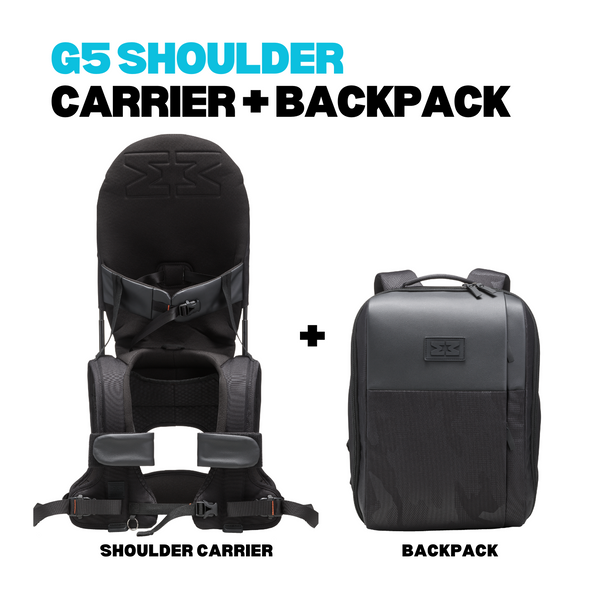 G5 Bundle - Lightweight Child Shoulder Carrier + Travel Backpack Black