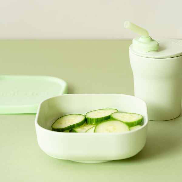 Miniware Sip & Snack- Suction Bowl with Sippy Cup Feeding Set Key Lime/ Key Lime