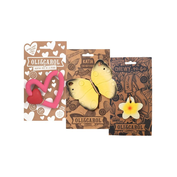 Hawaii the Flower + ARP the Heart + Katia the Butterfly Chewy Teether