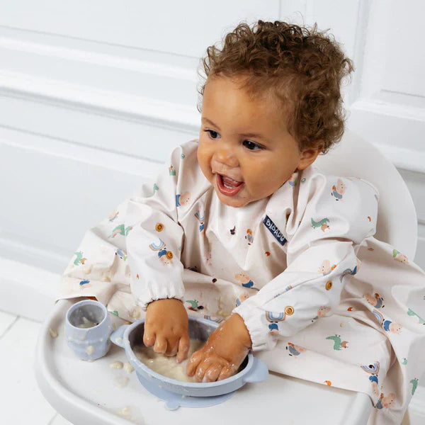Silicone Suction Bowl – Non-Slip, Easy Scoop Oval Shape Feeding Bowl for Baby– BPA Free - Blue