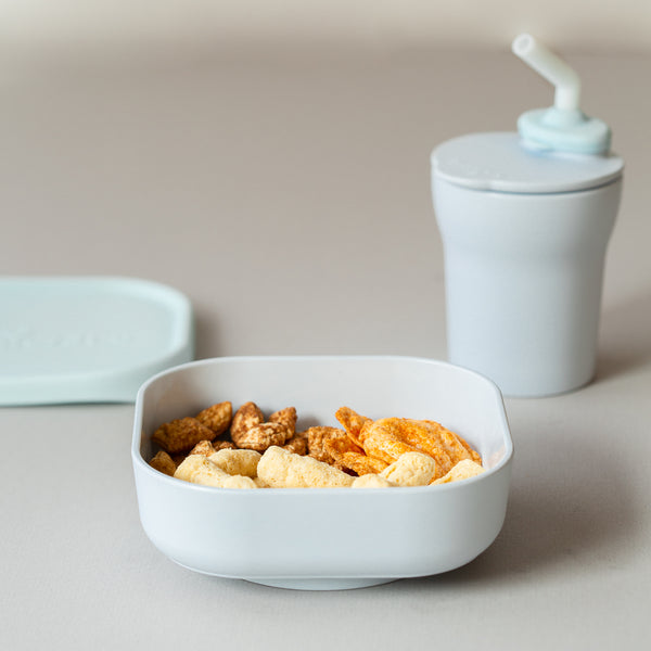 Sip & Snack- Suction Bowl with Sippy Cup Feeding Set Aqua/Aqua
