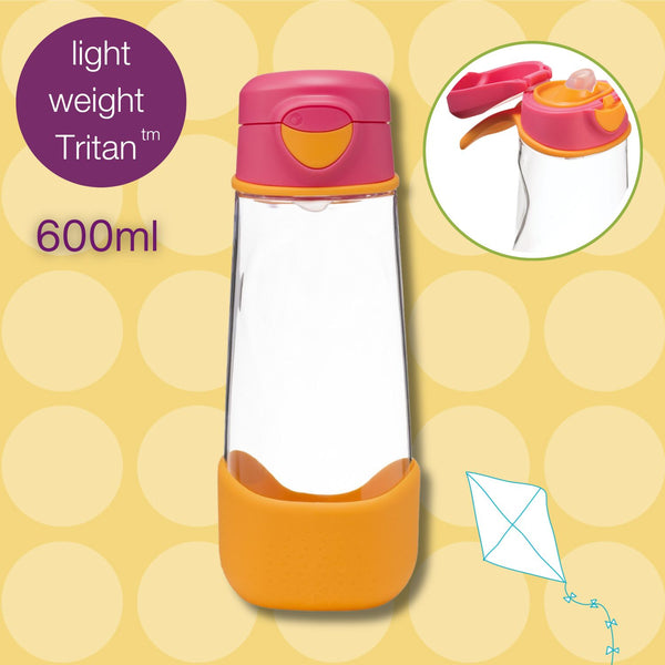 Tritan Sport Spout Drink Bottle 600ml Pink