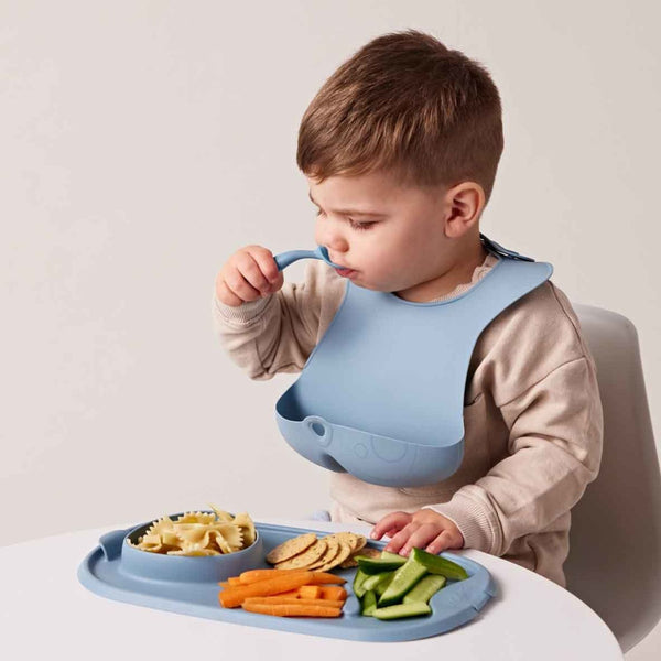 Roll & Go Mealtime Silicone Mat with Spoon Ocean Blue