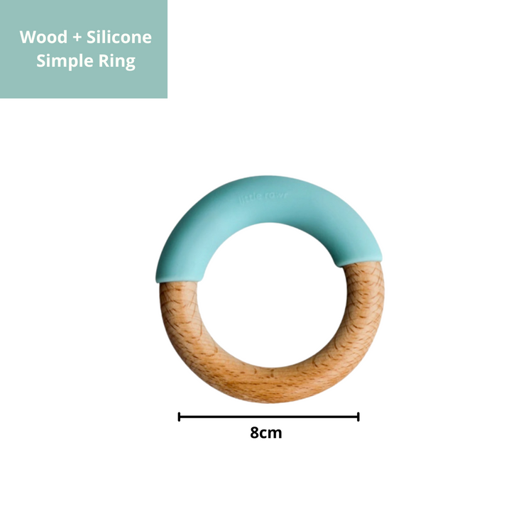 Little Rawr Wood + Silicone Simple Ring - Blue - Sohii India