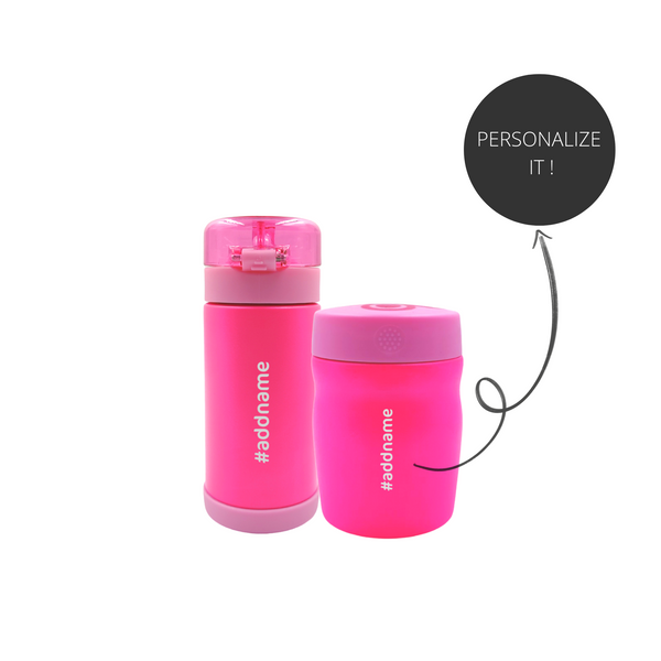 ZoLi Combo- Insulated Pow Squeak Sipper + Dine Food Jar - Pink - Sohii India
