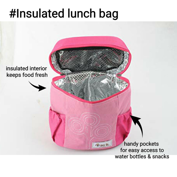 ZoLi NOM NOM Insulated Lunch Bag- Pink - Sohii India