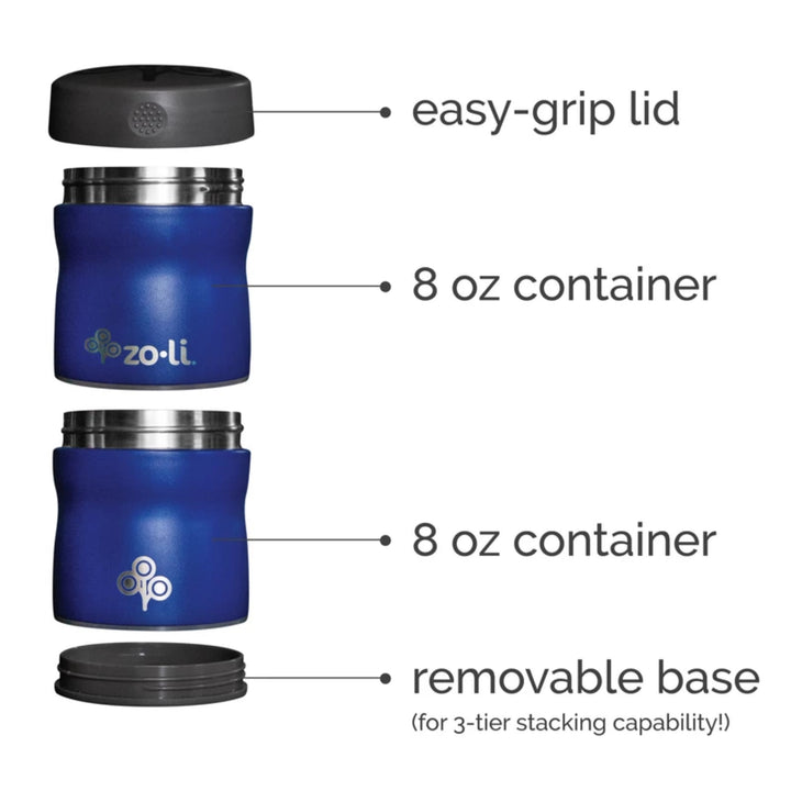 ZoLi POW THIS & THAT Stackable Stainless Steel Insulated Food Jar- Navy - Sohii India
