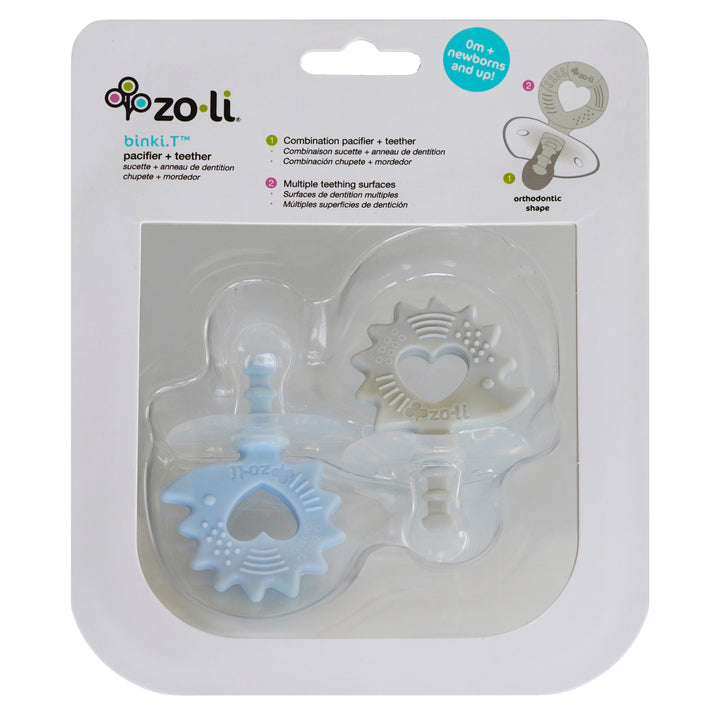ZoLi Binki.T Pacifier + Teether Combination Hedgehog Mist blue/Ash - Sohii India