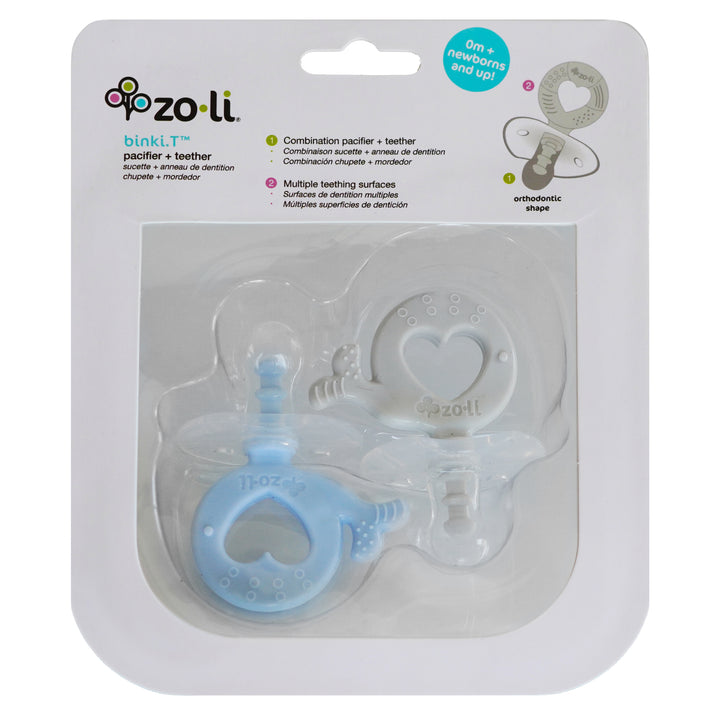 ZoLi Binki.T Pacifier + Teether Combination Whale Mist blue/Ash - Sohii India