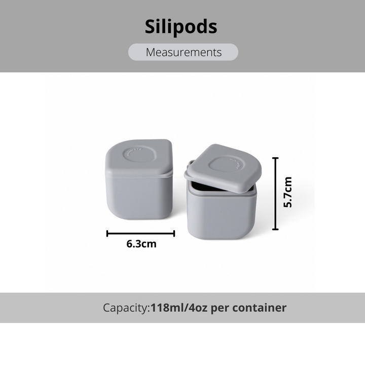 Miniware Leakproof Silipods Set of Two-Grey - Sohii India