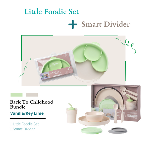 Miniware Back To Childhood Bundle Vanilla/Key Lime (Little Foodie Set, Smart Divider)