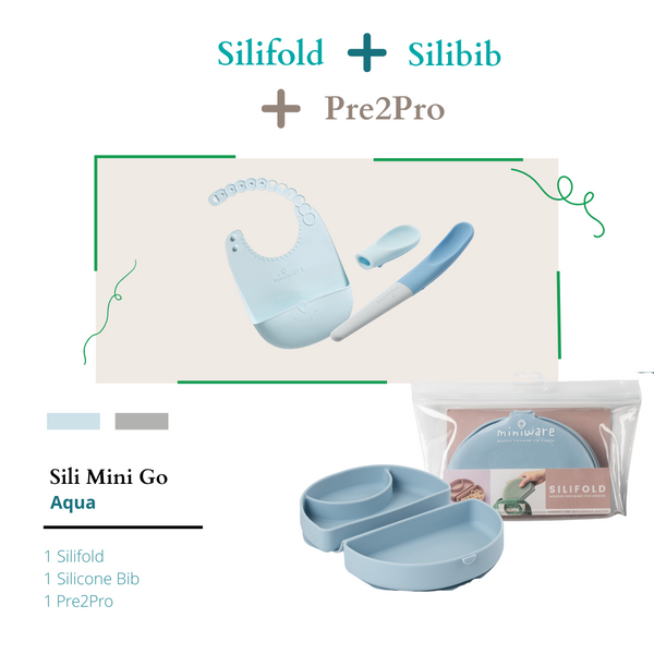 Miniware Sili Mini Go Aqua (Roll & Lock Silibib, Silifold, Pre2Pro)