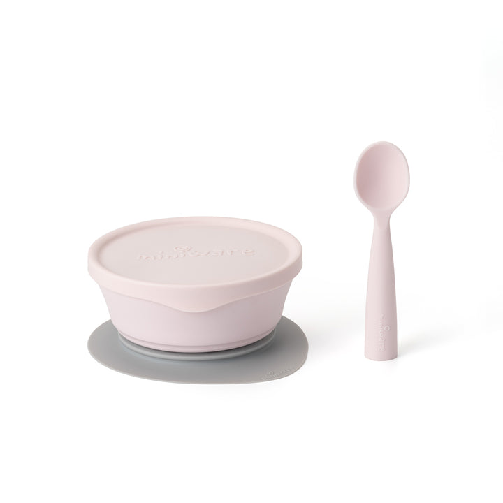 Miniware First Bite Suction Bowl With Spoon Feeding Set Cotton Candy/Cotton Candy - Sohii India