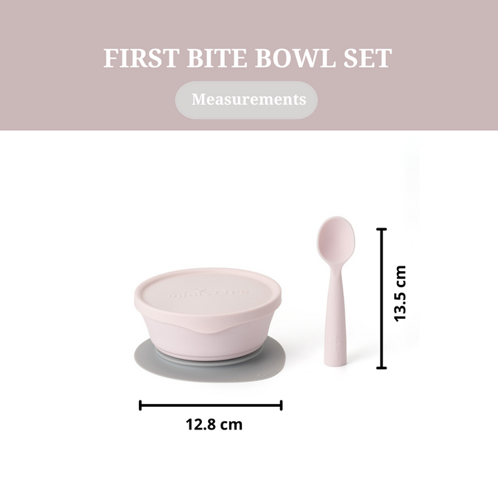 Miniware First Bite Suction Bowl With Spoon Feeding Set Cotton Candy/Cotton Candy - Sohii India
