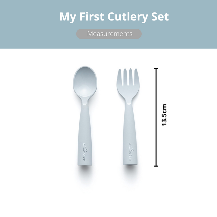 Miniware My First Cutlery Fork & Spoon Set - Aqua - Sohii India