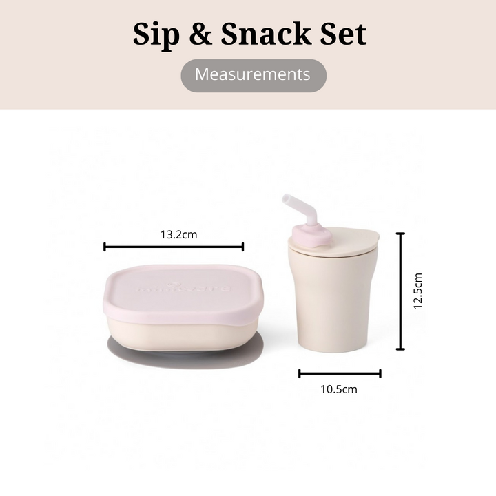 Miniware Sip & Snack- Suction Bowl with Sippy Cup Feeding Set  Vanilla/Cotton Candy - Sohii India