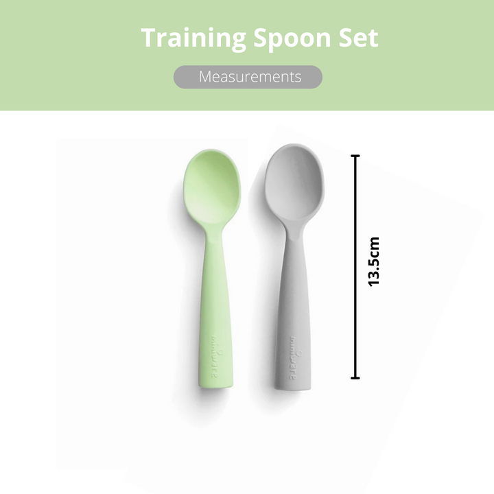 Miniware Training Spoon Set  Grey+Lime - Sohii India