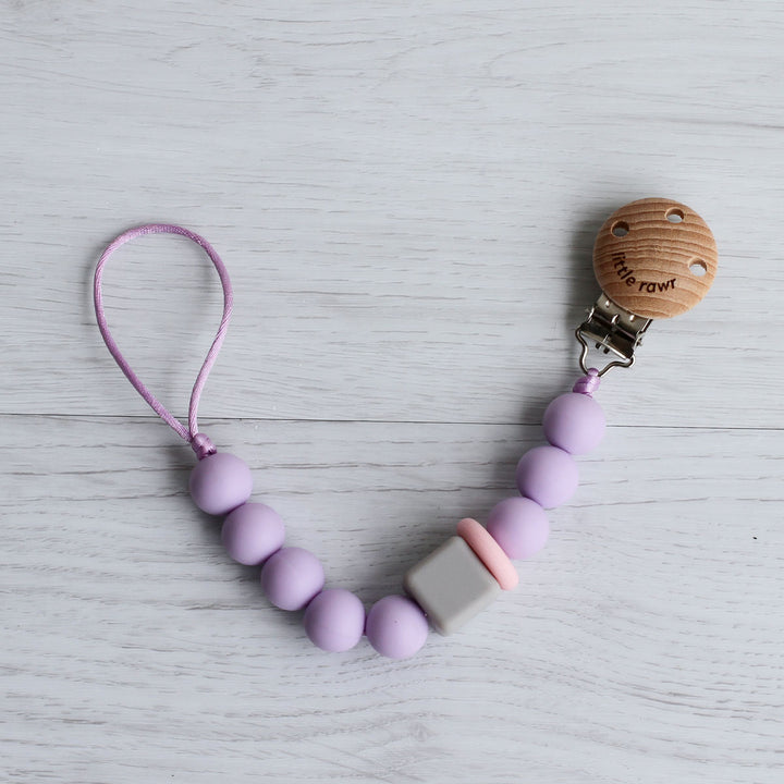 Little Rawr Silicone Pacifinder Beads with Clip Holder - Lavender - Sohii India