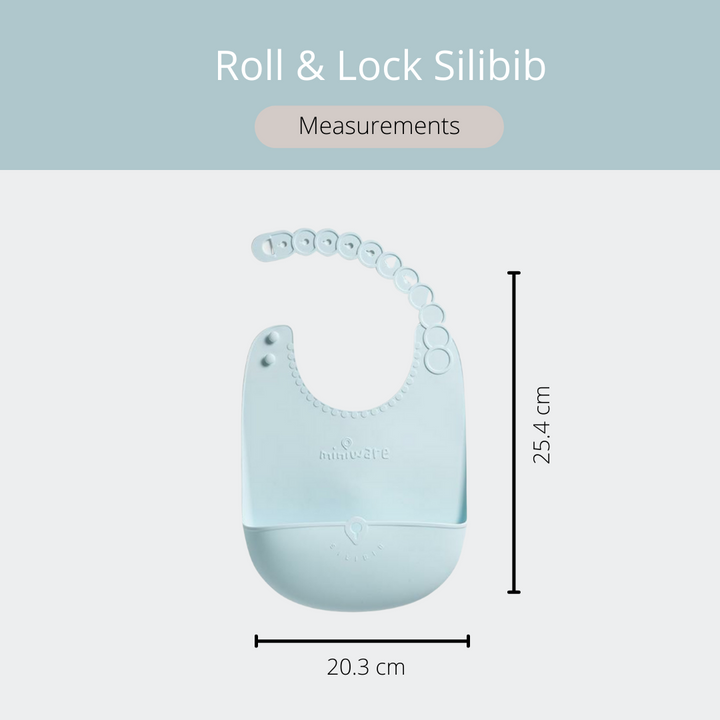 Miniware Roll and Lock Silicone Bib Aqua - Sohii India