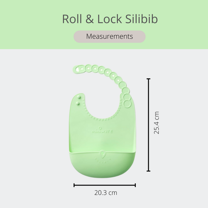 Miniware Roll and Lock Silicone Bib Lime - Sohii India